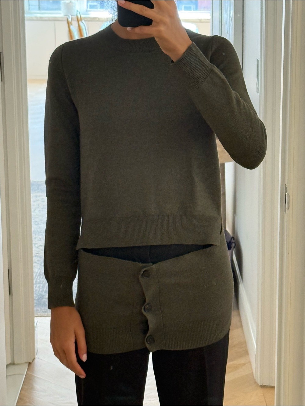 Alexander McQueen Olive Green Crewneck Sweater